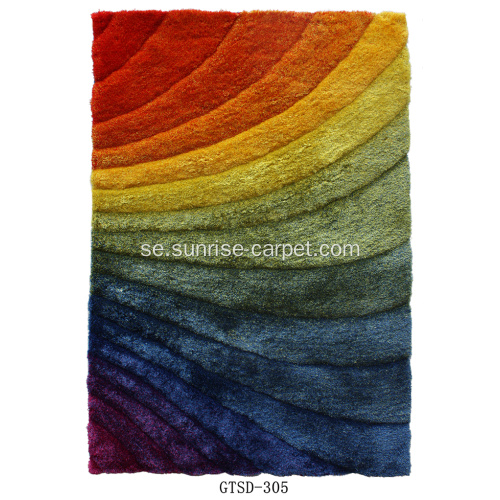 Elastic &amp; Silk Shaggy 3D Design Rug